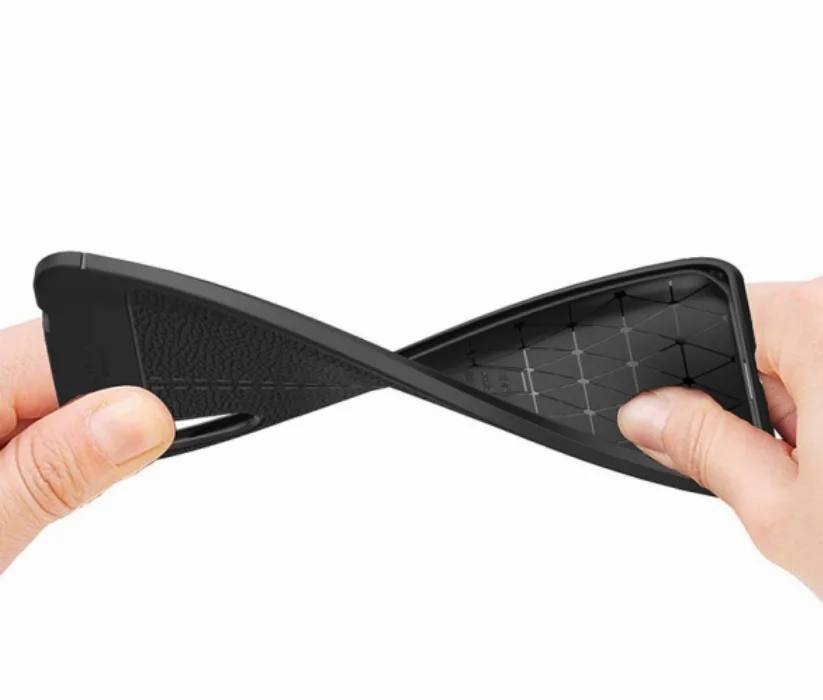 Huawei Y8p Kılıf Deri Görünümlü Parmak İzi Bırakmaz Niss Silikon - Siyah