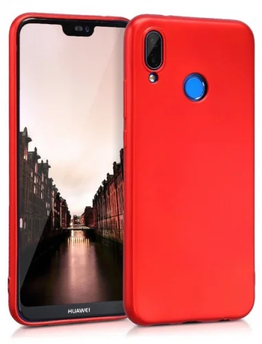 Huawei Y9 2019 Kılıf İnce Mat Esnek Silikon - Kırmızı