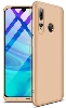 Huawei Y9 Prime 2019 Kılıf 3 Parçalı 360 Tam Korumalı Rubber AYS Kapak  - Gold