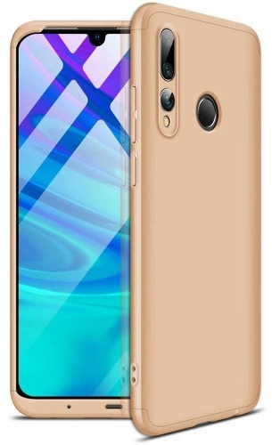 Huawei Y9 Prime 2019 Kılıf 3 Parçalı 360 Tam Korumalı Rubber AYS Kapak  - Gold