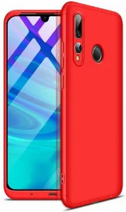 Huawei Y9 Prime 2019 Kılıf 3 Parçalı 360 Tam Korumalı Rubber AYS Kapak  - Kırmızı