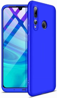 Huawei Y9 Prime 2019 Kılıf 3 Parçalı 360 Tam Korumalı Rubber AYS Kapak  - Mavi