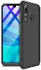 Huawei Y9 Prime 2019 Kılıf 3 Parçalı 360 Tam Korumalı Rubber AYS Kapak  - Siyah