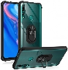 Huawei Y9 Prime 2019 Kılıf Standlı Arkası Şeffaf Kenarları Airbag Kapak - Siyah