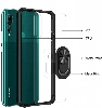 Huawei Y9 Prime 2019 Kılıf Standlı Arkası Şeffaf Kenarları Airbag Kapak - Siyah