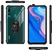 Huawei Y9 Prime 2019 Kılıf Standlı Arkası Şeffaf Kenarları Airbag Kapak - Siyah