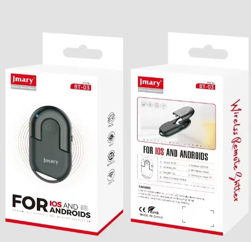 Jmary BT-03 Android ve iOS Uyumlu Bluetoothlu Fotoğraf Çekim Kumandası - Siyah