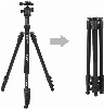 Jmary KT3255NB30 3 Kademeli 164.5cm Fonksiyonel Ayrılabilir Monopod Tasarım Başlıklı Tripod - Siyah