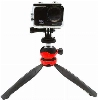 Jmary MT-20 Tripod 360 Derece Oynar Başlıklı Çok Yönlü Kısa Telefon Sabitleyici 16 cm - Kırmızı