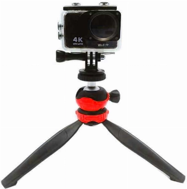 Jmary MT-20 Tripod 360 Derece Oynar Başlıklı Çok Yönlü Kısa Telefon Sabitleyici 16 cm - Kırmızı