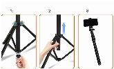 Jmary MT-39 5 Kademeli 153cm Fonksiyonel 2 in 1 Monopod 360 Derece Dönebilen Başlıklı Tripod - Siyah