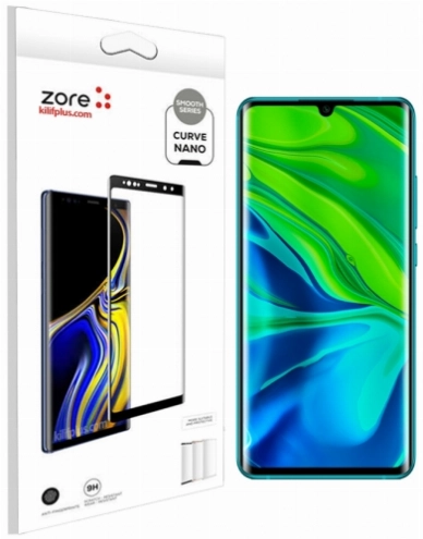 Xiaomi Mi Note 10 Lite Tam Kapatan Eğimli Esnek Ekran Koruyucu Short Curve Nano