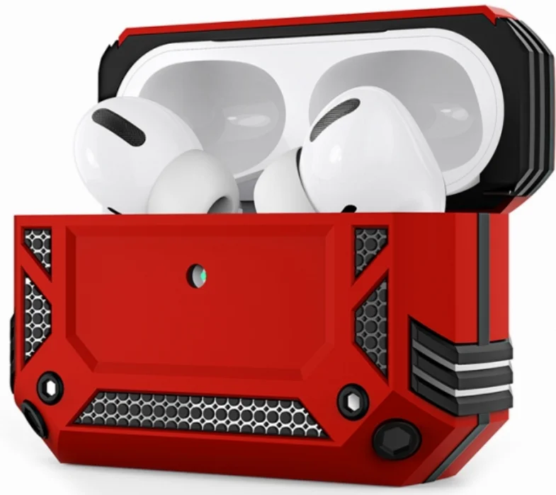 Apple AirPods Pro Kılıf Zırh Korumalı Airbag Kılıf - Kırmızı