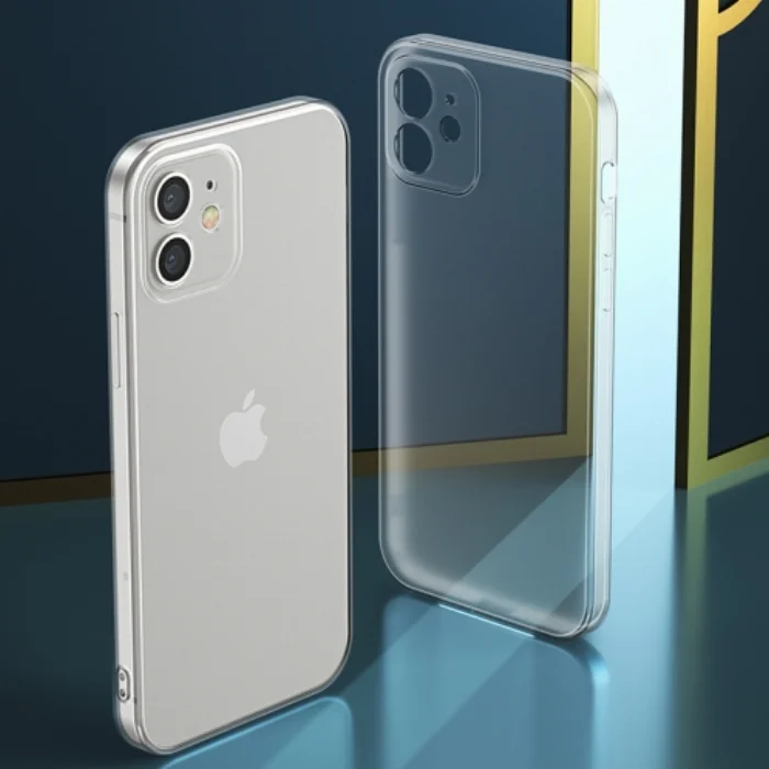 Apple iPhone 12 (6.1) Kılıf Benks Silikon Mat Electroplated 1.2mm Kapak - Beyaz