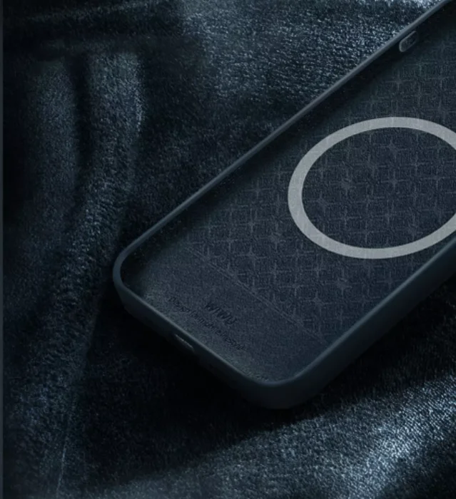 Apple iPhone 13 (6.1) Kılıf Wiwu Magnetic Magsafe Silikon Kapak - Lacivert
