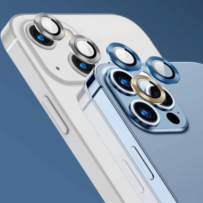 Apple iPhone 13 Pro (6.1) Kamera Lens Koruyucu CL-02 - Gümüş