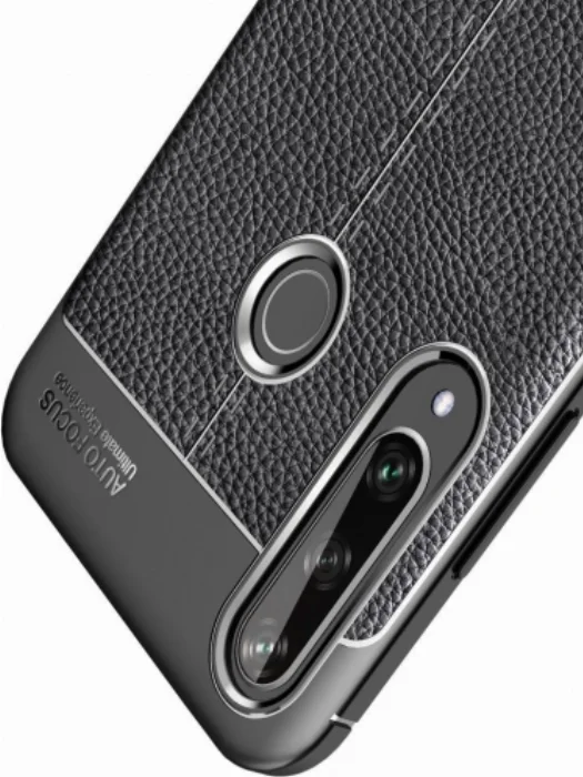 Huawei Y6p Kılıf Deri Görünümlü Parmak İzi Bırakmaz Niss Silikon - Lacivert