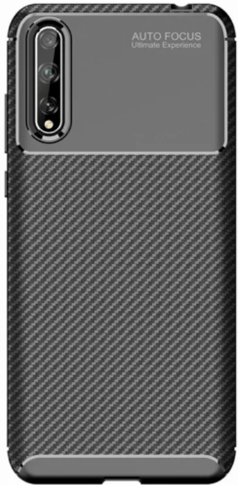 Huawei Y8p Kılıf Karbon Serisi Mat Fiber Silikon Negro Kapak - Lacivert