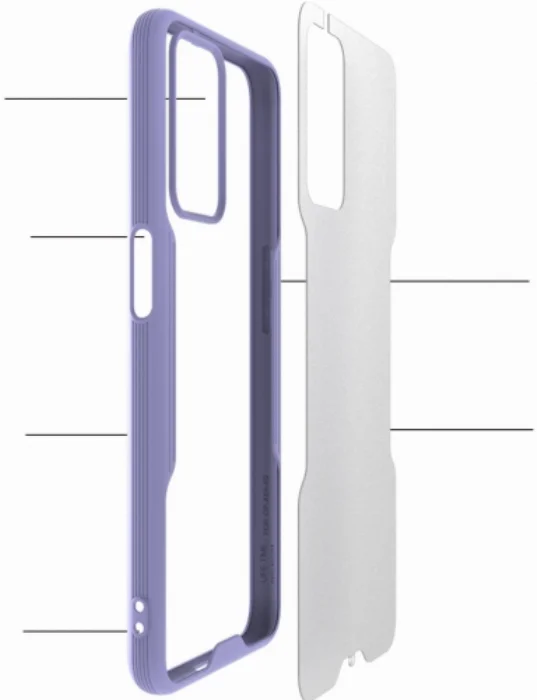 Oppo A16 Kılıf Kamera Lens Korumalı Arkası Şeffaf Silikon Kapak - Lila