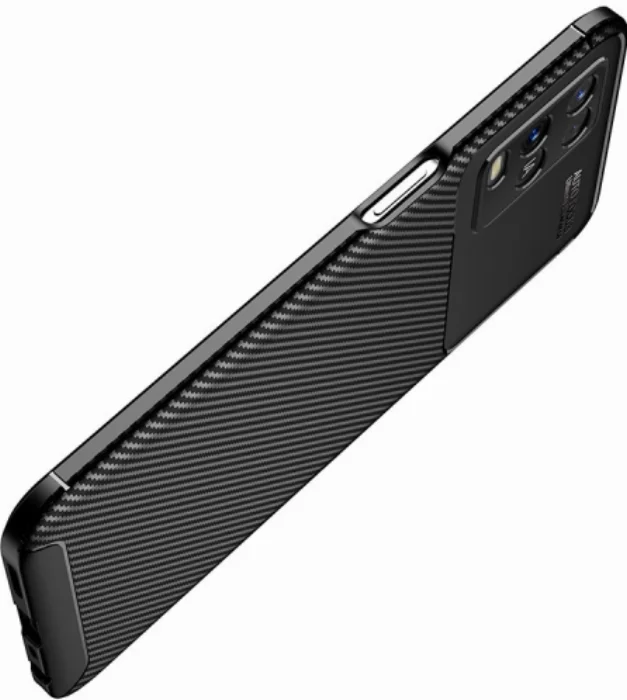 Oppo A54 Kılıf Karbon Serisi Mat Fiber Silikon Negro Kapak - Lacivert