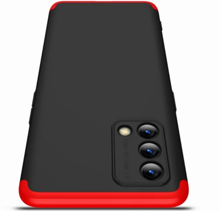 Oppo A74 Kılıf 3 Parçalı 360 Tam Korumalı Rubber AYS Kapak - Mavi Siyah