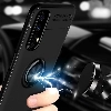 Realme 7 Kılıf Renkli Silikon Yüzüklü Standlı Auto Focus Ravel Kapak - Kırmızı - Siyah