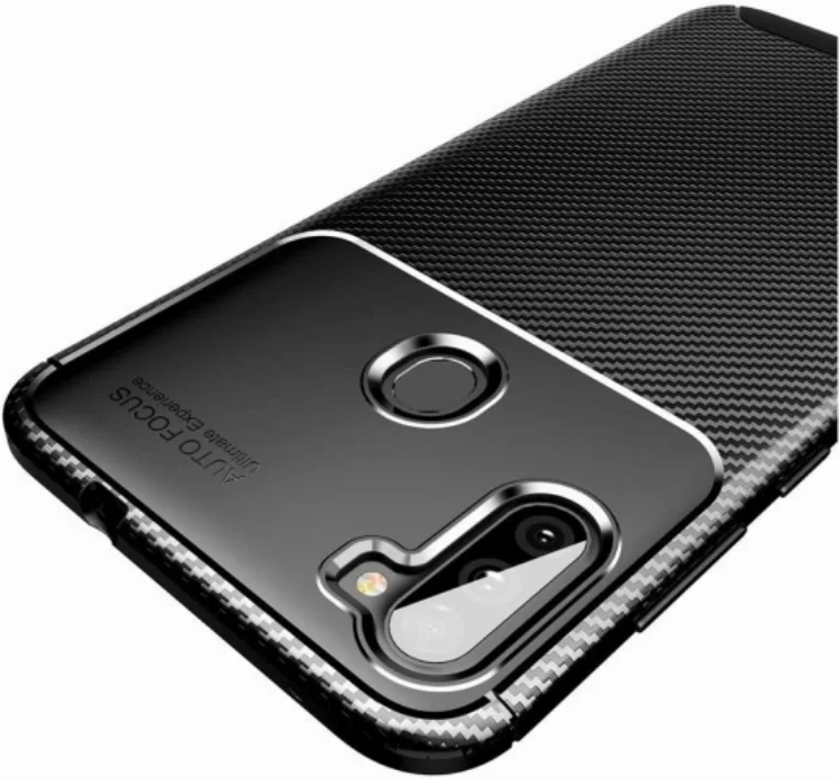 Samsung Galaxy A11 Kılıf Karbon Serisi Mat Fiber Silikon Negro Kapak - Lacivert