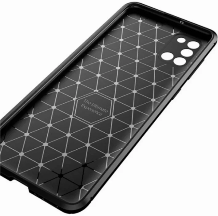 Samsung Galaxy A31 Kılıf Karbon Serisi Mat Fiber Silikon Negro Kapak - Lacivert