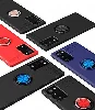 Samsung Galaxy S20 FE Kılıf Renkli Silikon Yüzüklü Standlı Auto Focus Ravel Kapak - Kırmızı