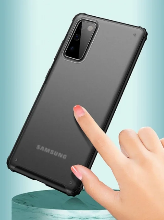 Samsung Galaxy S20 FE Kılıf Volks Serisi Kenarları Silikon Arkası Şeffaf Sert Kapak - Yeşil