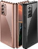 Samsung Galaxy Z Fold 2 Kılıf Metal Görünümlü Esnek Kıpta Kapak - Rose Gold