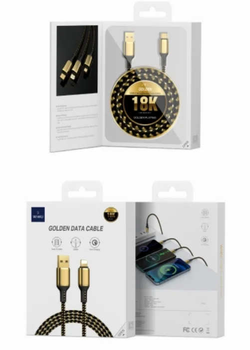 Wiwu Golden Serisi Micro-USB Şarj Data Kablosu 2M - Gold