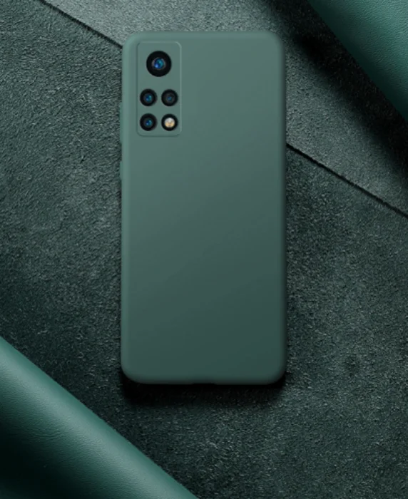 Xiaomi Mi 10T Kılıf Liquid Serisi İçi Kadife İnci Esnek Silikon Kapak - Pudra