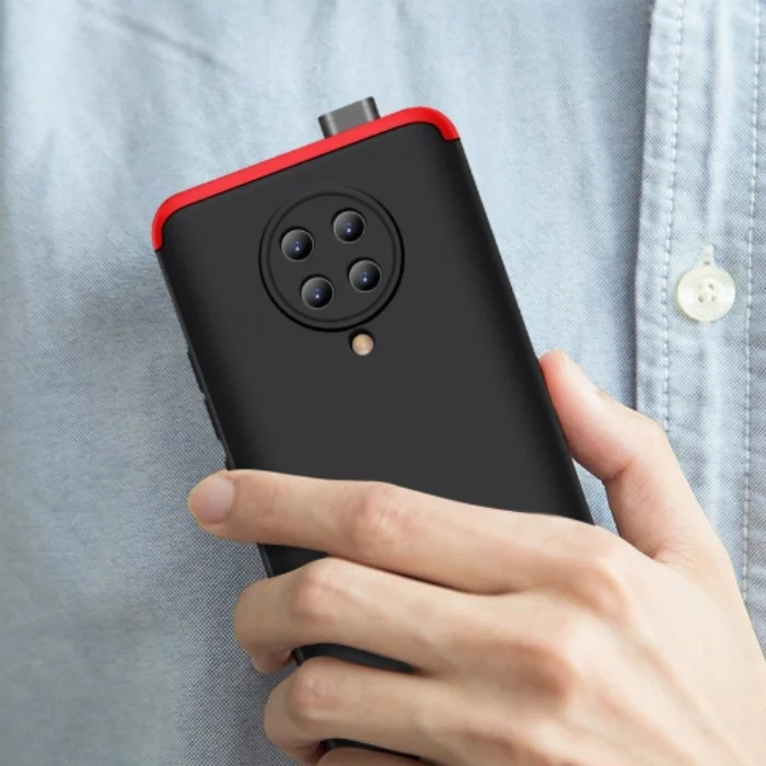 Xiaomi Poco F2 Pro Kılıf 3 Parçalı 360 Tam Korumalı Rubber AYS Kapak - Gri Siyah