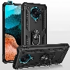 Xiaomi Poco F2 Pro Kılıf Silikon Zırhlı Standlı Yüzüklü Mıknatıslı Tank Kapak - Lacivert