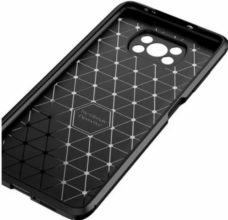 Xiaomi Poco X3 NFC Kılıf Karbon Serisi Mat Fiber Silikon Negro Kapak - Kahve