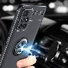 Xiaomi Redmi 10 Kılıf Renkli Silikon Yüzüklü Standlı Auto Focus Ravel Kapak - Kırmızı - Siyah