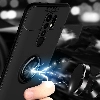 Xiaomi Redmi 9 Kılıf Renkli Silikon Yüzüklü Standlı Auto Focus Ravel Kapak - Kırmızı - Siyah