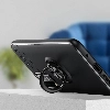 Xiaomi Redmi 9T Kılıf Renkli Silikon Yüzüklü Standlı Auto Focus Ravel Kapak - Mavi - Siyah