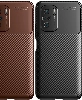 Xiaomi Redmi K40 Kılıf Silikon Parmak İzi Bırakmayan Karbon Soft Negro Kapak - Kahve