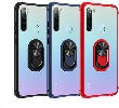 Xiaomi Redmi Note 8 Kılıf Standlı Arkası Şeffaf Kenarları Airbag Kapak - Kırmızı