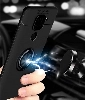 Xiaomi Redmi Note 9 Kılıf Renkli Silikon Yüzüklü Standlı Auto Focus Ravel Kapak - Lacivert