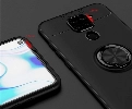 Xiaomi Redmi Note 9 Kılıf Renkli Silikon Yüzüklü Standlı Auto Focus Ravel Kapak - Kırmızı