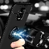 Xiaomi Redmi Note 9 Pro Kılıf Renkli Silikon Yüzüklü Standlı Auto Focus Ravel Kapak - Kırmızı - Siyah