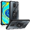 Xiaomi Redmi Note 9 Pro Kılıf Standlı Arkası Şeffaf Kenarları Airbag Kapak - Siyah