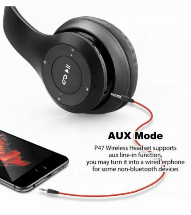 Zore BTK-ZR56 Kablosuz Bluetooth 5.0 Kulaklık SD Kart Radyo Modlu Kulaküstü - Kırmızı