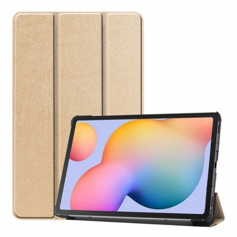 Lenovo Tab M10 Plus TB-125F - TB-128F 3. Jenerasyon Tablet Kılıfı Standlı Smart Cover Kapak - Gold