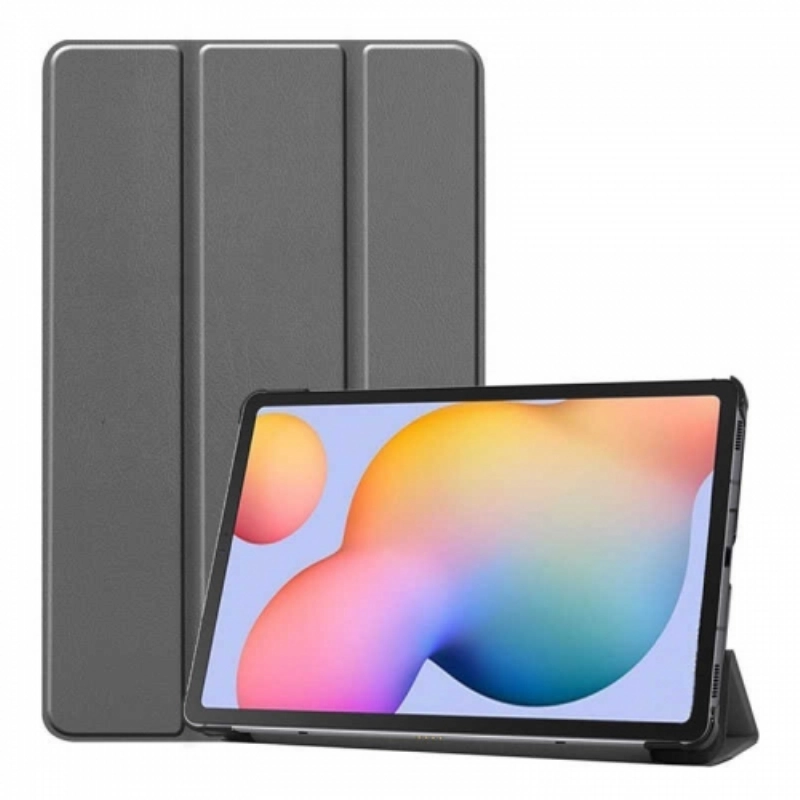 Lenovo Tab M10 Plus TB-125F - TB-128F 3. Jenerasyon Tablet Kılıfı Standlı Smart Cover Kapak - Gri