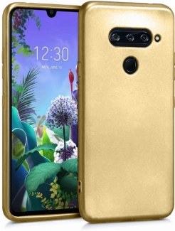 LG K50s Kılıf İnce Soft Mat Renkli Esnek Silikon Kapak - Gold