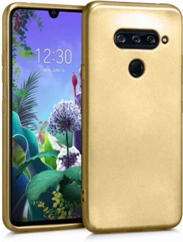 LG K50s Kılıf İnce Soft Mat Renkli Esnek Silikon Kapak - Gold